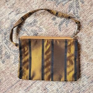 Copper with black stripe wristlet purse Y2K
